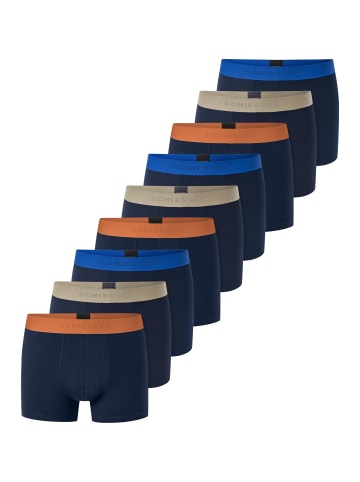 Schiesser Retro Short / Pant 95/5 Cotton in Dunkelblau / orange / beige