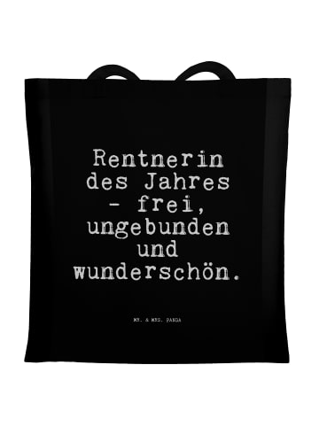 Mr. & Mrs. Panda Tasche Rentnerin des Jahres -... mit Spruch in Schwarz