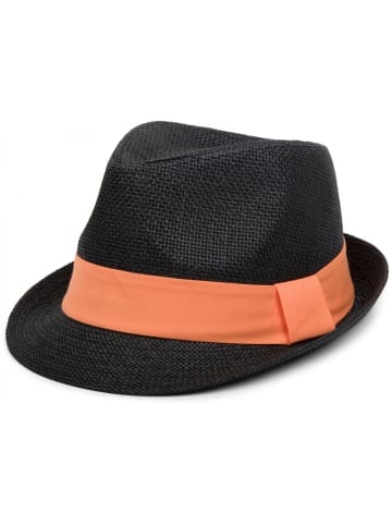 styleBREAKER Trilby Hut in Schwarz / Orange