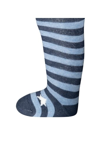 ewers 2er-Set Strumpfhose 2er Pack Ringel/Wolke in blau-grau