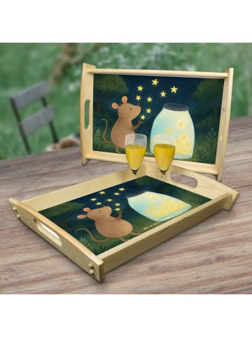 Mr. & Mrs. Panda Holz Tablett Maus Sterne Design ohne Spruch in Weiß