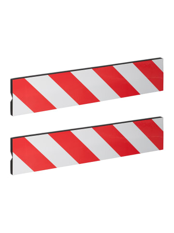 relaxdays 2 x Garagen-Wandschutz "Ecke" in Rot/ Weiß - 50 x 10 cm