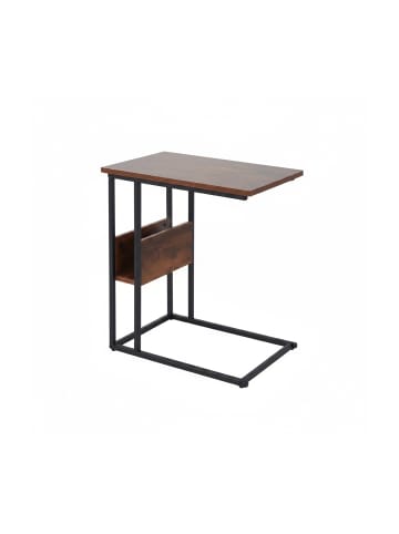 relaxdays Beistelltisch in Braun/Schwarz - (B)55 x (H)60 x (T)36 cm