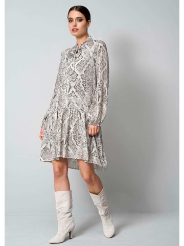 Alba Moda Druckkleid mit V-Ausschnitt und Schluppe in offwhite