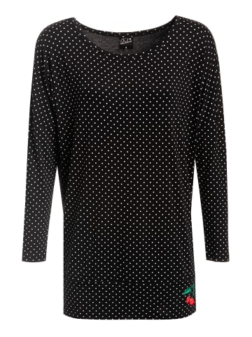 Pussy Deluxe Langarmshirt Little Dots in schwarz allover