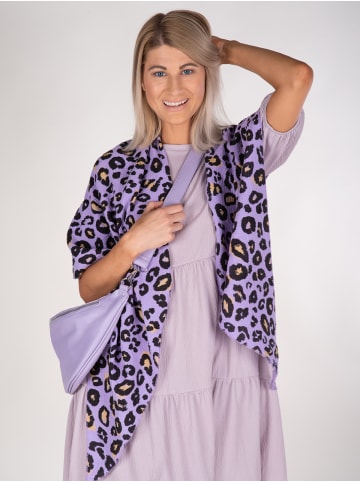 styleBREAKER Musselin Dreiecksschal mit Leoparden Print in Neonpink