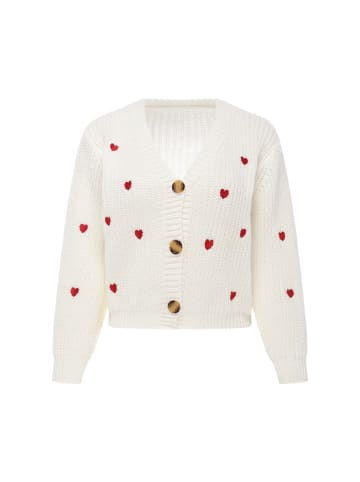 Swirly Women Cardigan in Offwhite