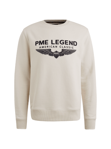 PME Legend Pullover CREWNECK SOFT TERRY WITH LOGO in Beige