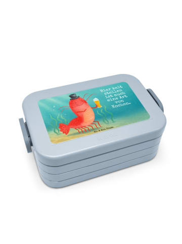 Mr. & Mrs. Panda Brotdose Hummer Weizen Design mit Spruch in Blau Pastell