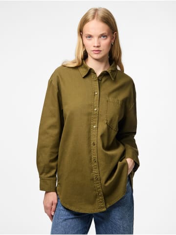 Pieces Jeanshemd in Military Olive