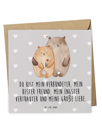 Mr. & Mrs. Panda Deluxe Karte Bären Liebe mit Spruch in Grau Pastell