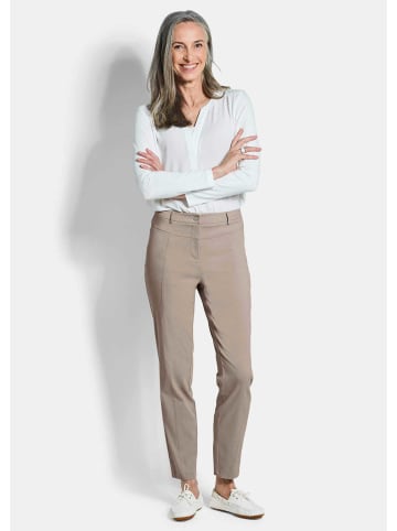 GOLDNER Kurzgröße:  Bengalinhose mit Längsnähten in beige