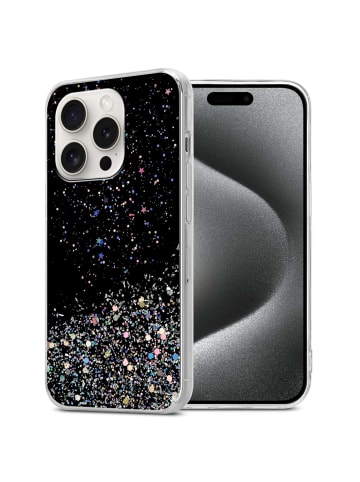 cadorabo Hülle für Apple iPhone 15 PRO Glitter in Schwarz mit Glitter