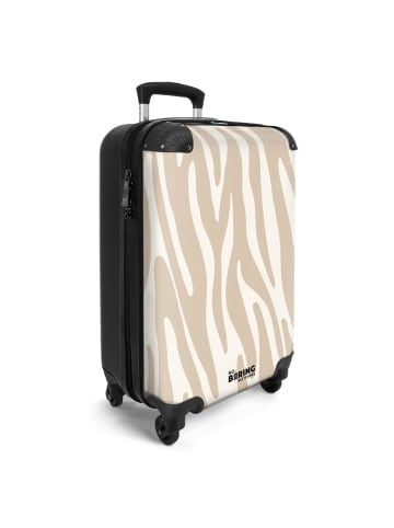 NoBoringSuitCases Suitcase, Handgepäck, Koffer, Trolley, Reisekoffer Zebramuster Beige/Weiß