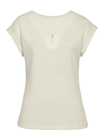 LASCANA Kurzarmshirt in creme