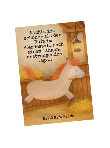 Mr. & Mrs. Panda Grußkarte Pferd Springen Design mit Spruch in Weiß