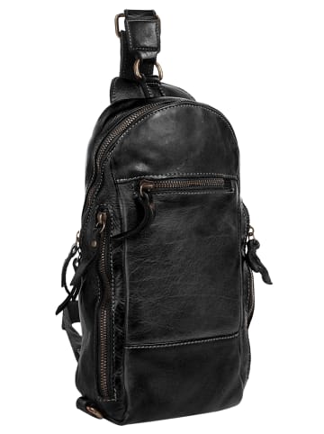 X-ZONE Crossover Bag echt Leder in schwarz