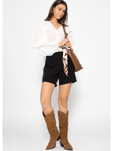 SASSYCLASSY Chiffon Bluse mit Volants in Offwhite