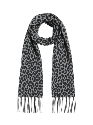 Faera Schal mit Leopardenmuster und Fransen weich in Schwarz