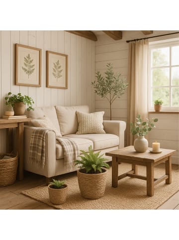 relaxdays 3 x Blumentopf in Natur