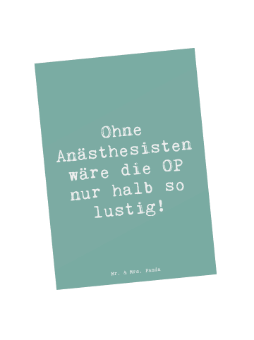 Mr. & Mrs. Panda Postkarte Spruch Anästhesist Humor mit Spruch in Meeresbrise