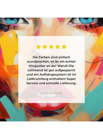 MuchoWow Leinwand bilder Buntes Porträt (BxH)