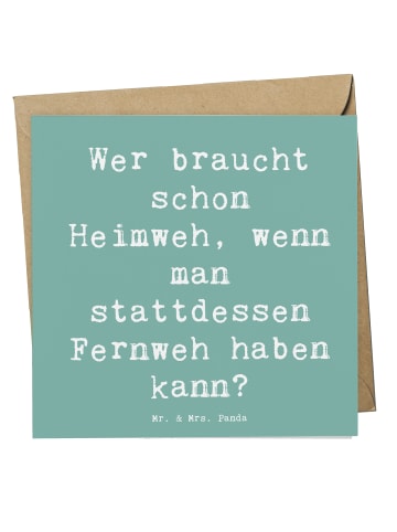 Mr. & Mrs. Panda Glückwunschkarte Spruch Heimweh oder Fernweh mi... in Meeresbrise