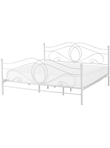 Beliani Doppelbett LYRA in Weiß - (W) 182 x (H) 107 x (L) 209 cm