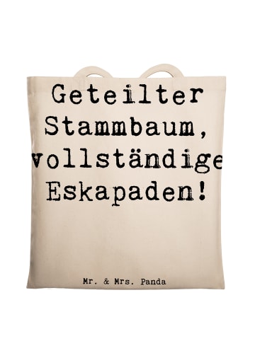 Mr. & Mrs. Panda Tragetasche Halbbruder Eskapaden mit Spruch in Creme