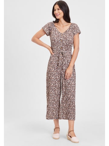 LASCANA Culotte-Overall in braun-apricot-geblümt