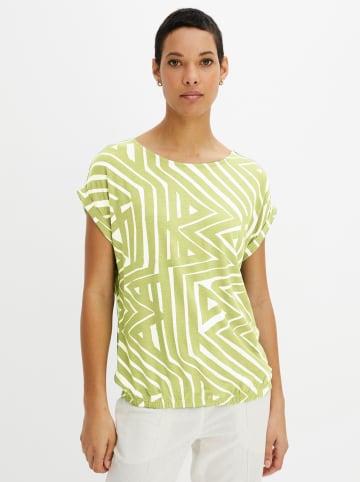 WITT WEIDEN Viskose-Shirt in pistazie-ecru-gemustert