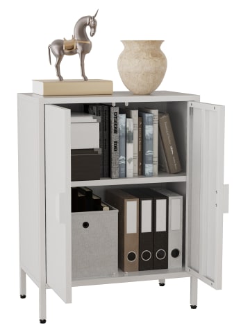 VCM  Stahl Kommode Sideboard Schrank Drehtüren Flokas S in Weiß