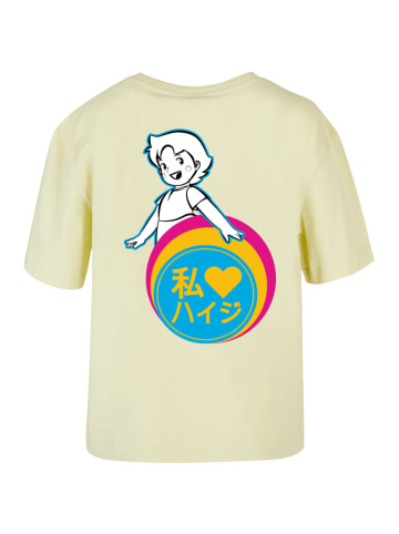 F4NT4STIC Ladies Everyday Tee Heidi Kopf Motiv Heroes of Childhood in softyellow