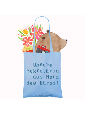 Mr. & Mrs. Panda Schultasche Spruch Sekretärin Herz mit Spruch in Sky Blue