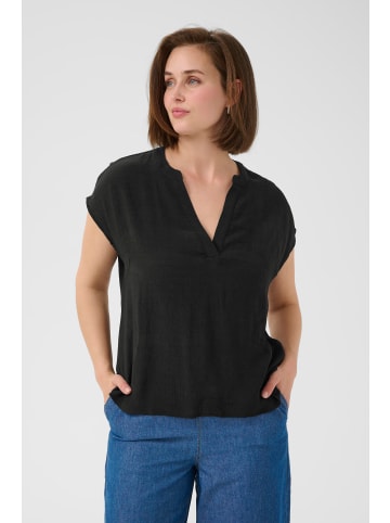 Kaffe Kurzarm-Bluse KAanja Regular fit in Black Deep