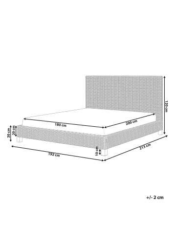 Beliani Doppelbett SALBRIS in /Braun - (W) 192 x (H) 120 x (L) 213 cm