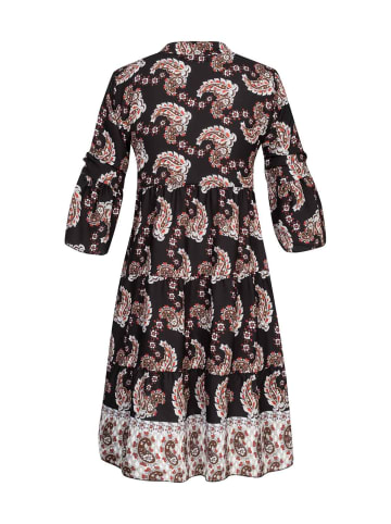 Cloud5ive Cloud5ive Paisley Kleid mit V-Neck und All Over Print in black