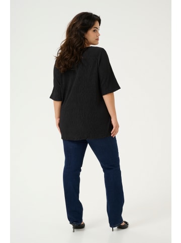 KAFFE curve Kurzarm-Bluse KCruben in Black Deep