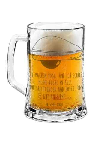 Mr. & Mrs. Panda Bierkrug Avocado Yoga mit Spruch in Transparent