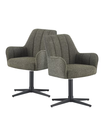 DUBI Möbel 2er-Set: Drehstuhl THOMAS-ROMY in Grün - (B)58 x (H)87 x  (T)62 cm