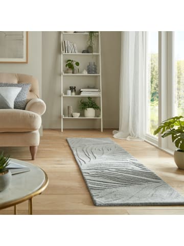 KADIMA DESIGN Handgetufteter Teppich aus 100% Wolle in beruhigenden Farben in Grau