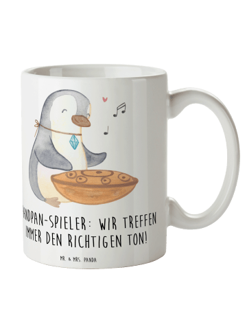 Mr. & Mrs. Panda Porzellantasse Handpan Spieler mit Spruch in Weiß