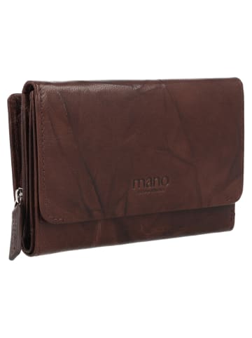 mano Donna Aurona Geldbörse RFID Leder 14,5 cm dunkelbraun