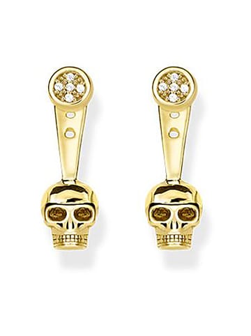 Thomas Sabo Ohrstecker "Ear Jackets Totenkopf Diamanten" in Gold