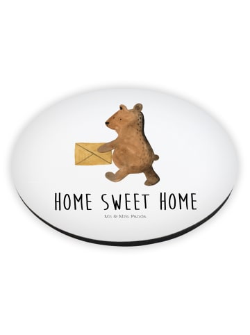 Mr. & Mrs. Panda Rund Magnet Bär Zuhause mit Spruch in Weiß