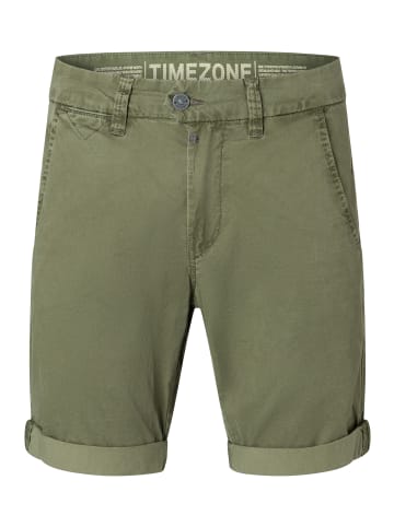 Timezone Feine Chino Shorts mit umgeschlagenem Saum in Olive