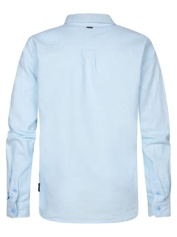 Petrol Industries Unifarbener Hemd Seascape in Blau