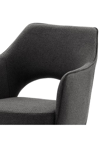 home24 Drehbarer Armlehnenstuhl Tustin in Anthrazit