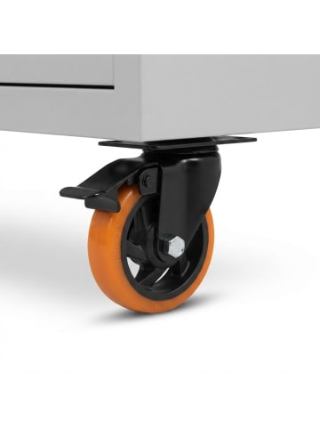 relaxdays 4 x Lenkrollen in Schwarz/ Orange - 125 mm