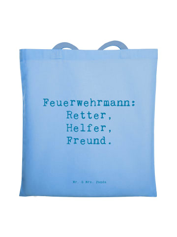 Mr. & Mrs. Panda Tasche Spruch Feuerwehrmann Rettungsheld mit Sp... in Sky Blue